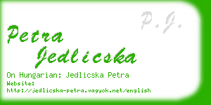 petra jedlicska business card